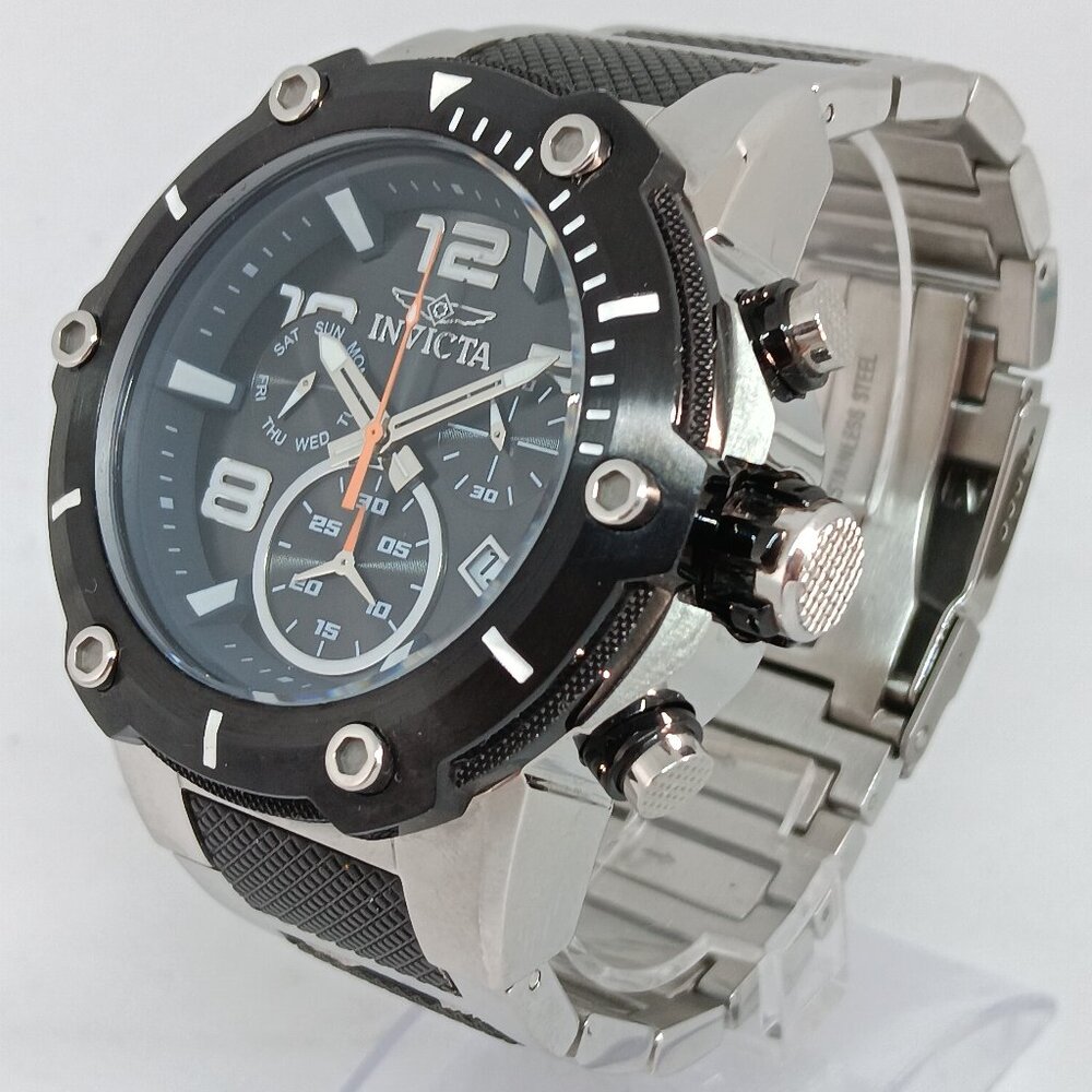 Invicta Speedway 33283 Men's 52mm Silver / Black Stainless Steel Chrono Watch
